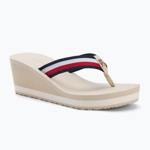 Дамски джапанки Tommy Hilfiger Corporate Wedge Beach Sandal muslin
