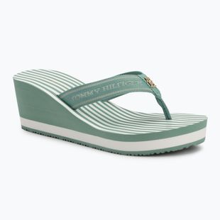 Дамски джапанки Tommy Hilfiger Stripes Wedge Beach Sandal charming green