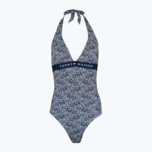 Дамски бански костюм от една част Tommy Hilfiger Halter One Piece Rp Print илюстрирана вълна dark night navy