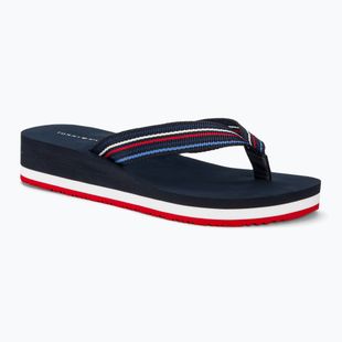 Tommy Hilfiger дамски джапанки Wedge Stripes Beach Sandal space blue