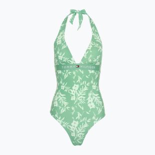 Дамски бански костюм от една част Tommy Hilfiger Halter One Piece Rp Print floral tropical aop fort green