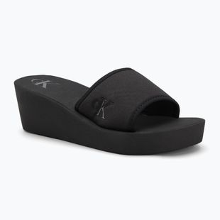 Calvin Klein дамски джапанки YW0YW01725 Beach Wedge Slide Canvas triple black