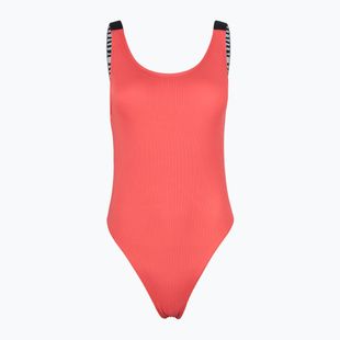Дамски бански костюм от една част Calvin Klein KW0KW02754 Intense Power Rib Scoop Back One Piece-RP dazzling coral