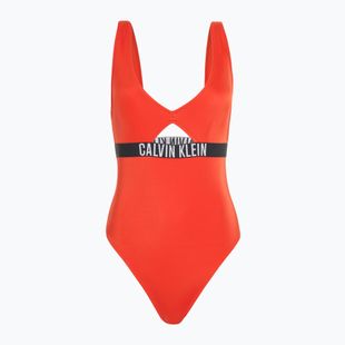 Дамски бански костюм Calvin Klein KW0KW02746 Intense Power One Piece Fashion Fit flamingo chili