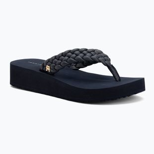 Дамски джапанки Tommy Hilfiger Wedge Cornrow Beach space blue