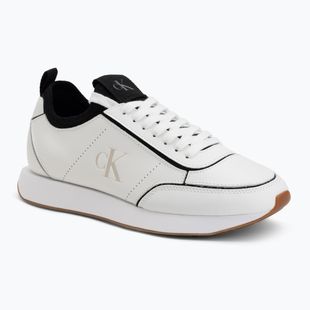 Дамски обувки Calvin Klein HW0HW02994 Retro Runner Sock Patch Leather bright white/black