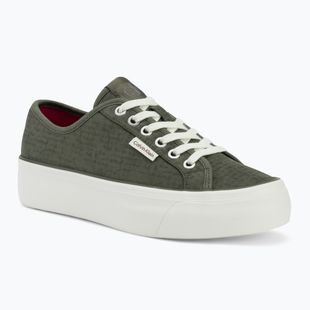 Дамски обувки Calvin Klein HW0HW02970 Vulc Flatf Laceup Ripst deep lichen green/pink yarrow