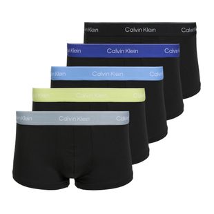 Мъжки боксерки Calvin Klein LV00NB4390 Low Rise Trunk 5 чифта black wb/blue descent wb/green bi/kahki