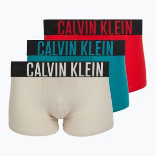 Мъжки боксерки Calvin Klein 000NB3608A Trunk 3 чифта oatmeal/aged redwood/bright turquoi