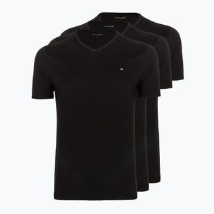 Мъжка тениска Tommy Hilfiger Cotton V-Neck 3 броя черно/черно/черно