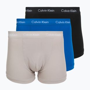 Мъжки боксерки Calvin Klein 0000U2662G Trunk 3 чифта classic blue/porpoise/black