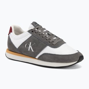 Мъжки обувки Calvin Klein HM0HM02212 Retro Runner Bans Leather Suede granite gray/white/rhubarb