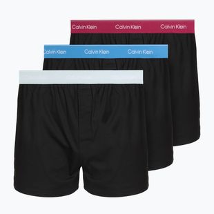 Мъжки боксерки Calvin Klein LV00NB4267 Boxer Slim black bodies w/ poseidon blue/plein