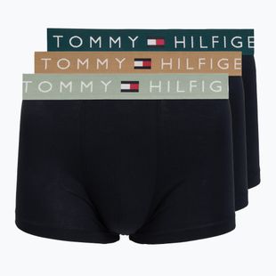 Мъжки боксерки Tommy Hilfiger Trunk WB 3 pack nb//saf canvas/mnty grey/deep spru
