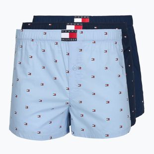 Мъжки боксерки Tommy Hilfiger Woven Boxer Print 3 pack chambray flag/carb navy/c navy flag