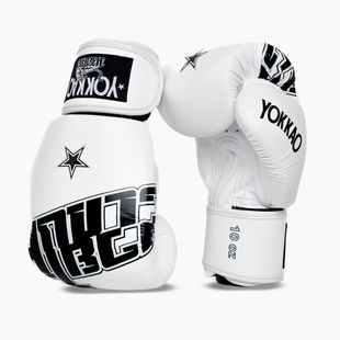 Боксьорски ръкавици YOKKAO Lettering Boxing white
