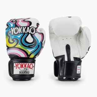 Мъжки боксови ръкавици YOKKAO Flames white