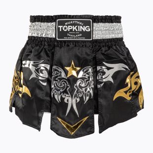 Шорти за тренировка Top King Thai Boxing black/white/gold