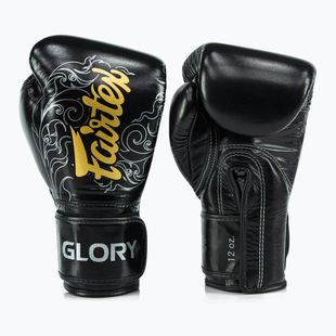 Боксови ръкавици Fairtex Glory Kickboxing Competition Training Boxing black/silver