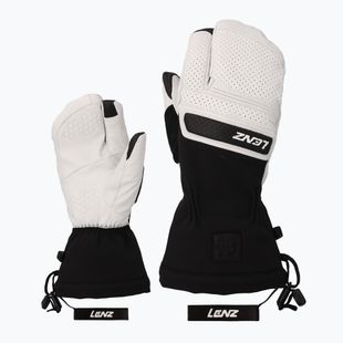 Дамски скиорски ръкавици Lenz Think About Lobster white/black