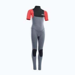 Детски неопренов костюм за сърф ION Capture 3/2 Back Zip Jr steel blue/red