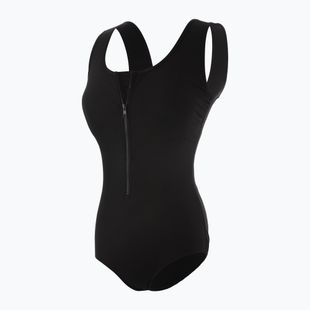 Дамски бански костюм от една част Funkita Zip Front One Piece still black