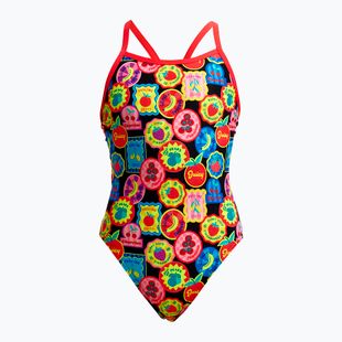 Детски цял бански костюм Funkita Single Strap One Piece berry good