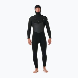 Мъжки неопренов костюм за плуване Rip Curl Dawn Patrol Hooded 6/4 mm Chest Zip black