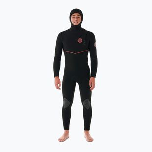 Мъжки неопренов костюм за плуване Rip Curl Flashbomb Fusion 5/4 mm Hooded Zip Free black