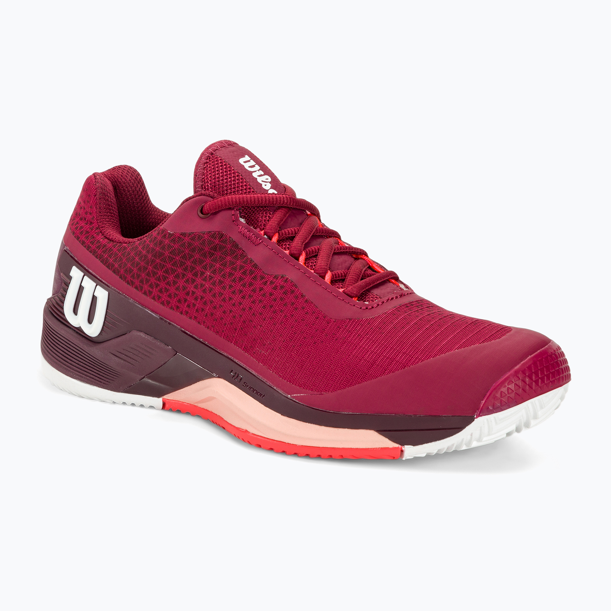 Дамски обувки за тенис Wilson Rush Pro 4.0 Clay beet red/white/tropical peach