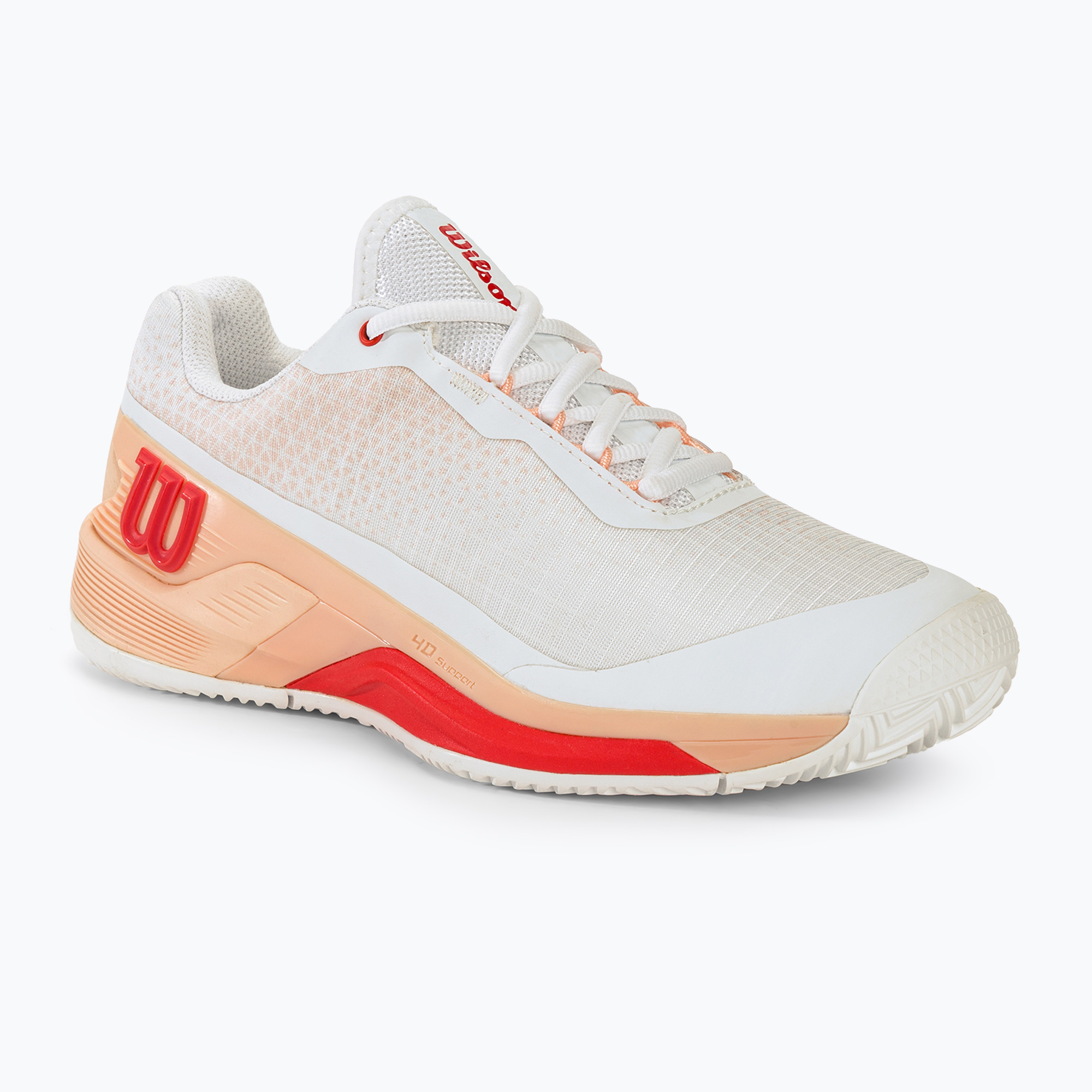 Дамски обувки за тенис Wilson Rush Pro 4.0 Clay white/peach parfait/infrared