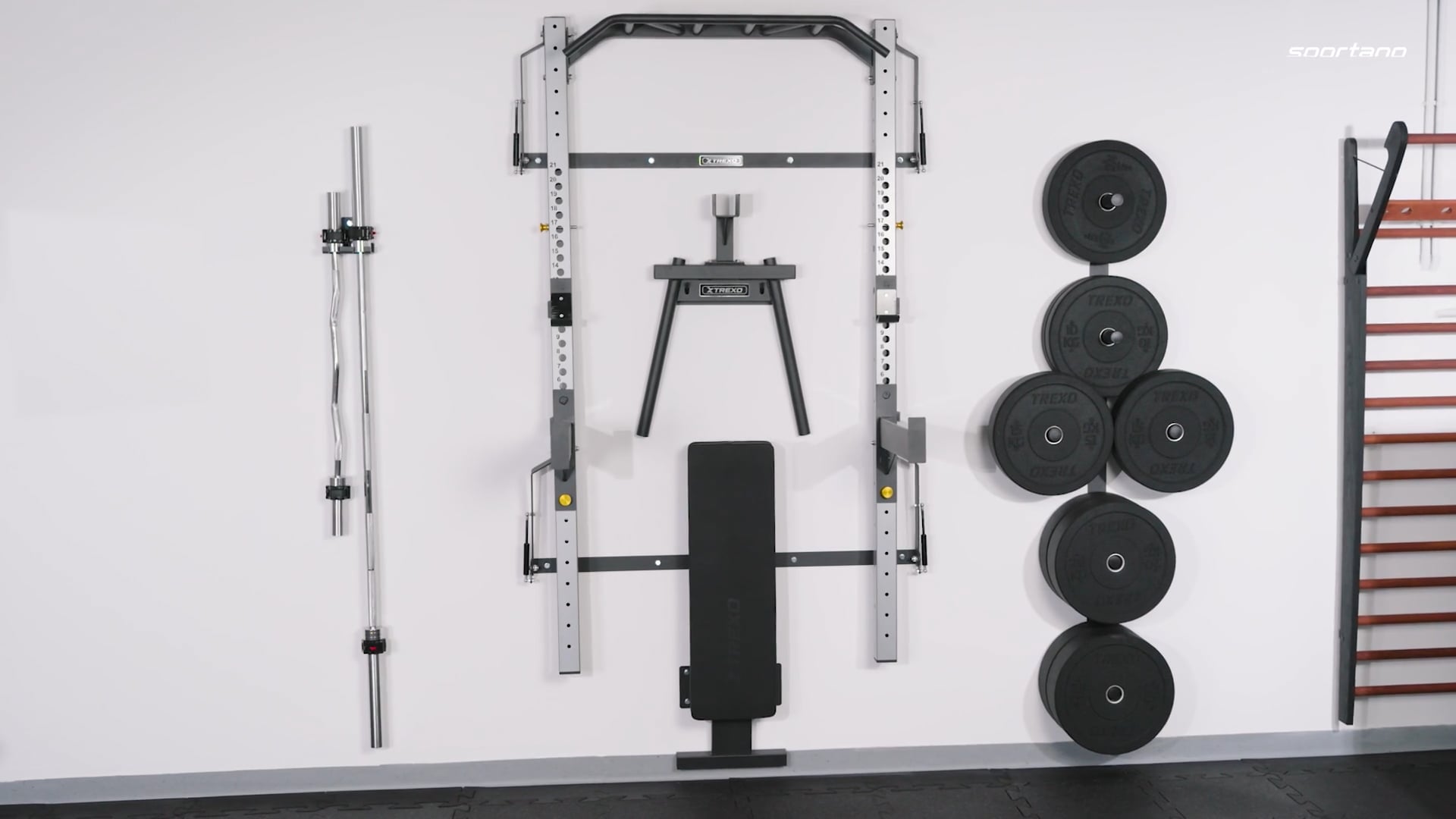 Стенна клетка TREXO Mercury с пейка и стойка за плочи черна