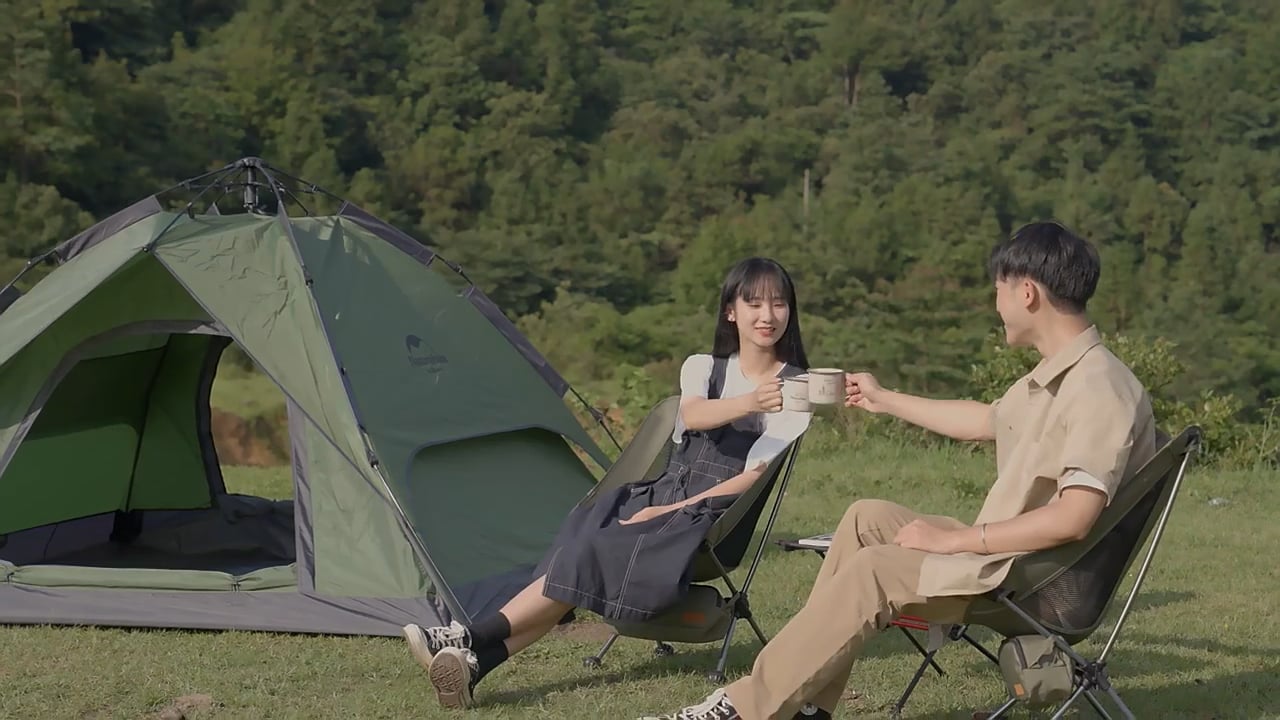 Палатка за къмпинг 3-местна Naturehike Pop-Up 3 Automatic forest green