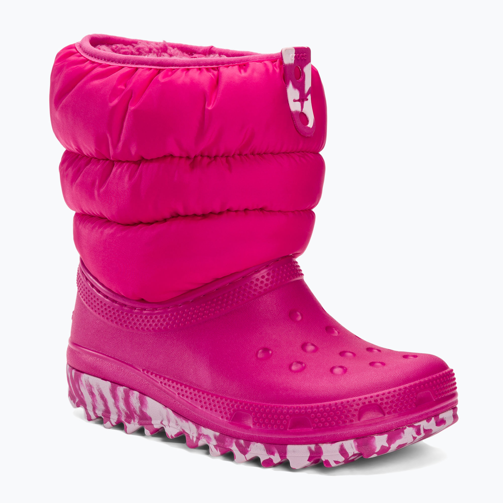 Crocs Classic Neo Puff бонбонено розови юношески ботуши за сняг