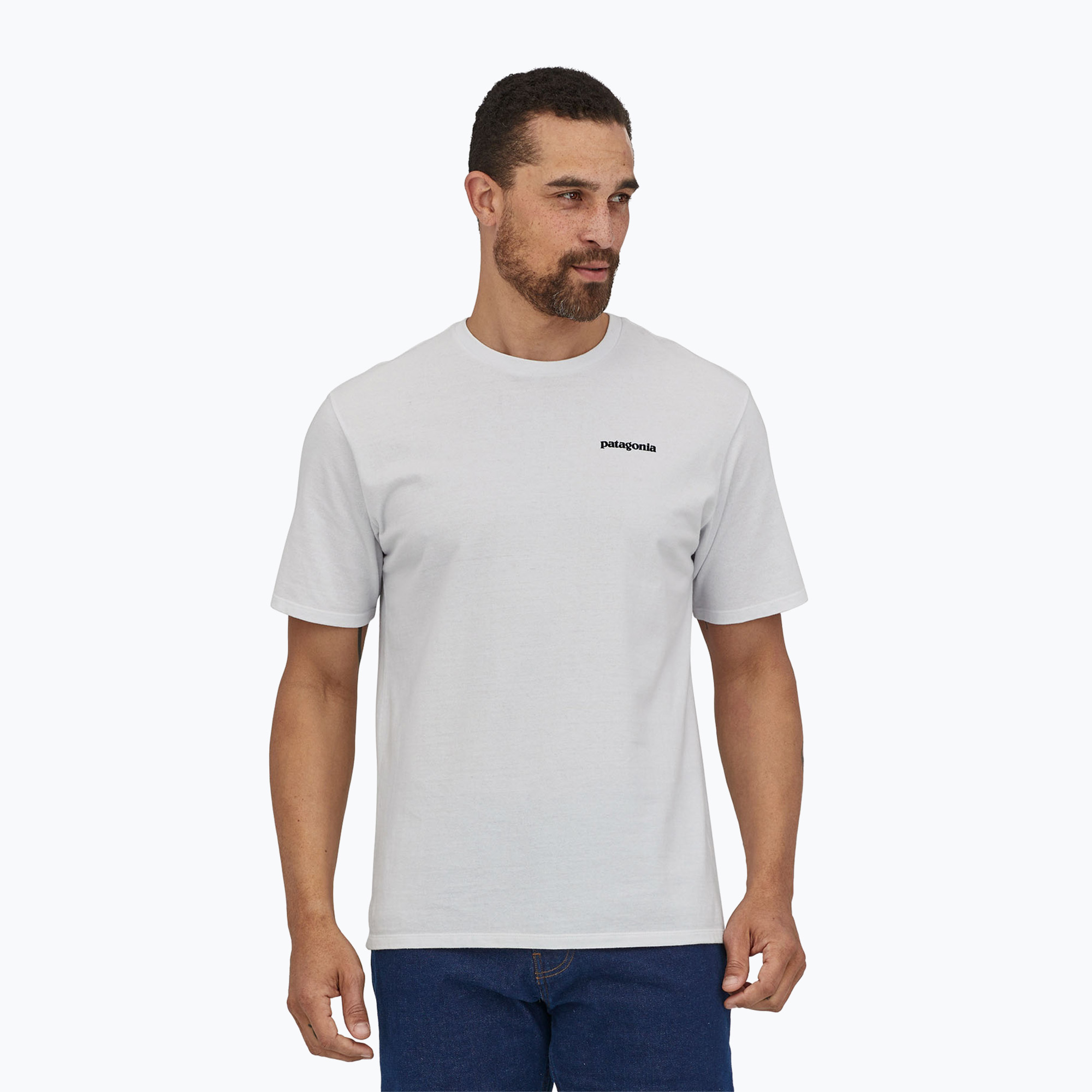 Мъжка тениска за трекинг Patagonia P-6 Logo Responsibili-Tee white