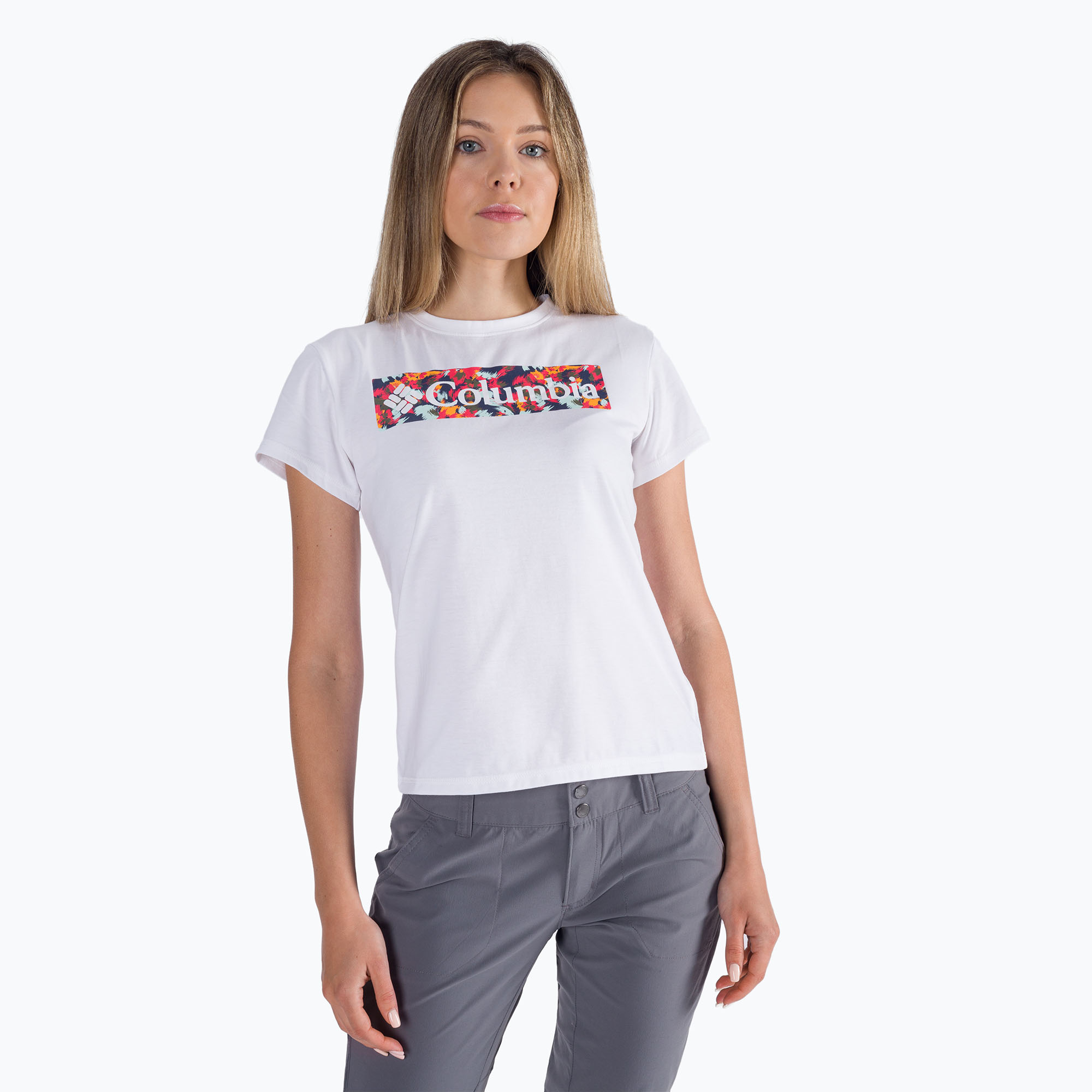 Дамска риза за трекинг Columbia Sun Trek Graphic white 1931753