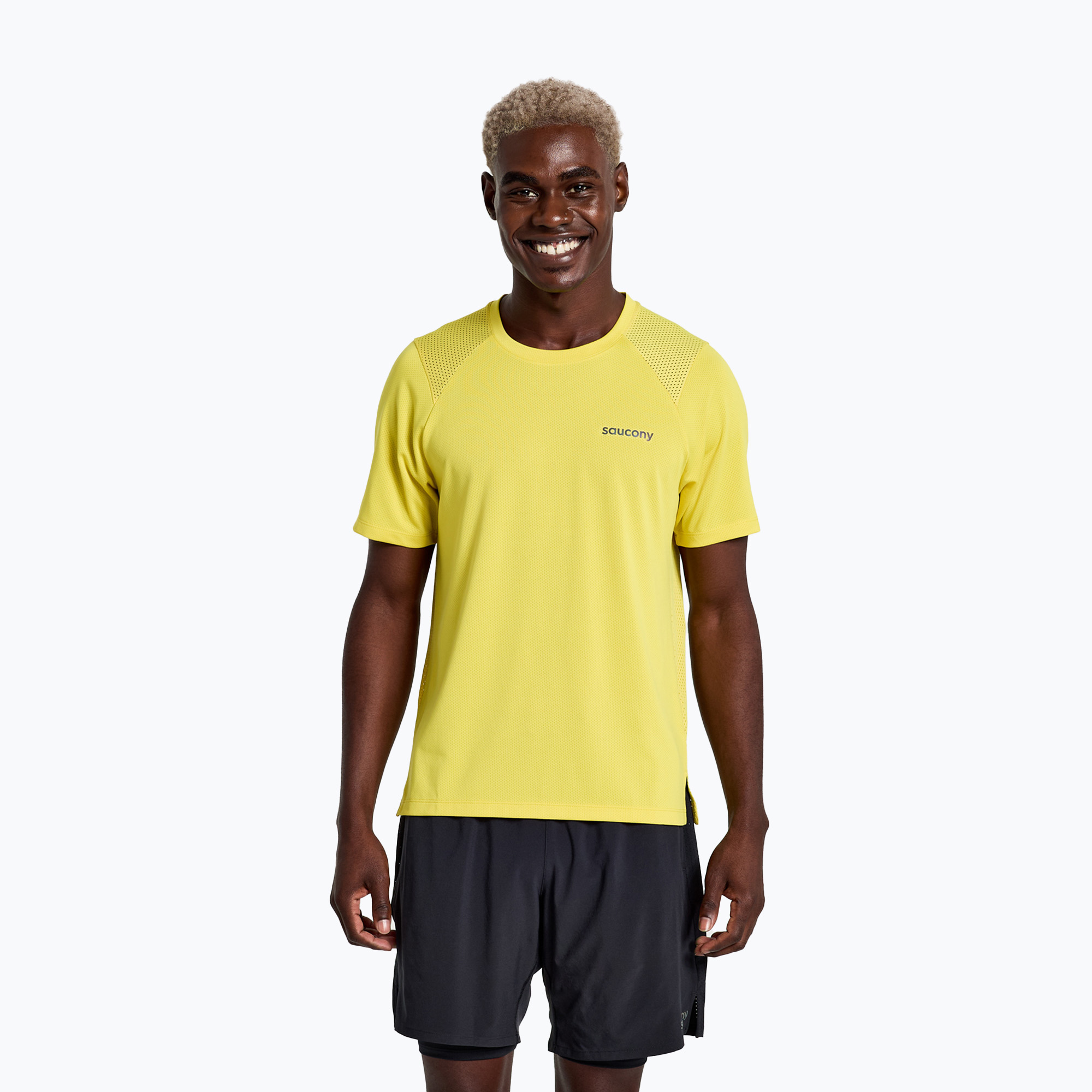 Мъжка тениска за бягане Saucony Elevate yellow SAM800331-SL