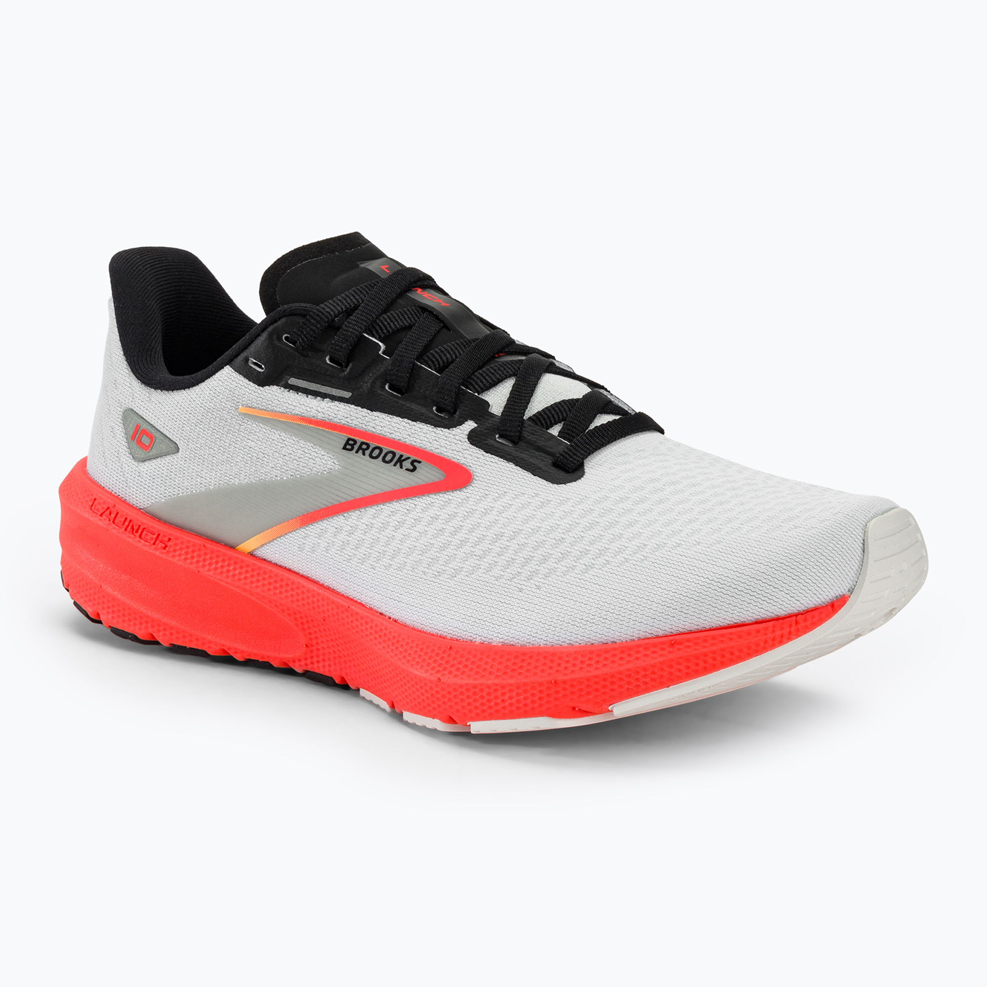 Brooks Launch 10 мъжки обувки за бягане бяло/черно/огнено коралово