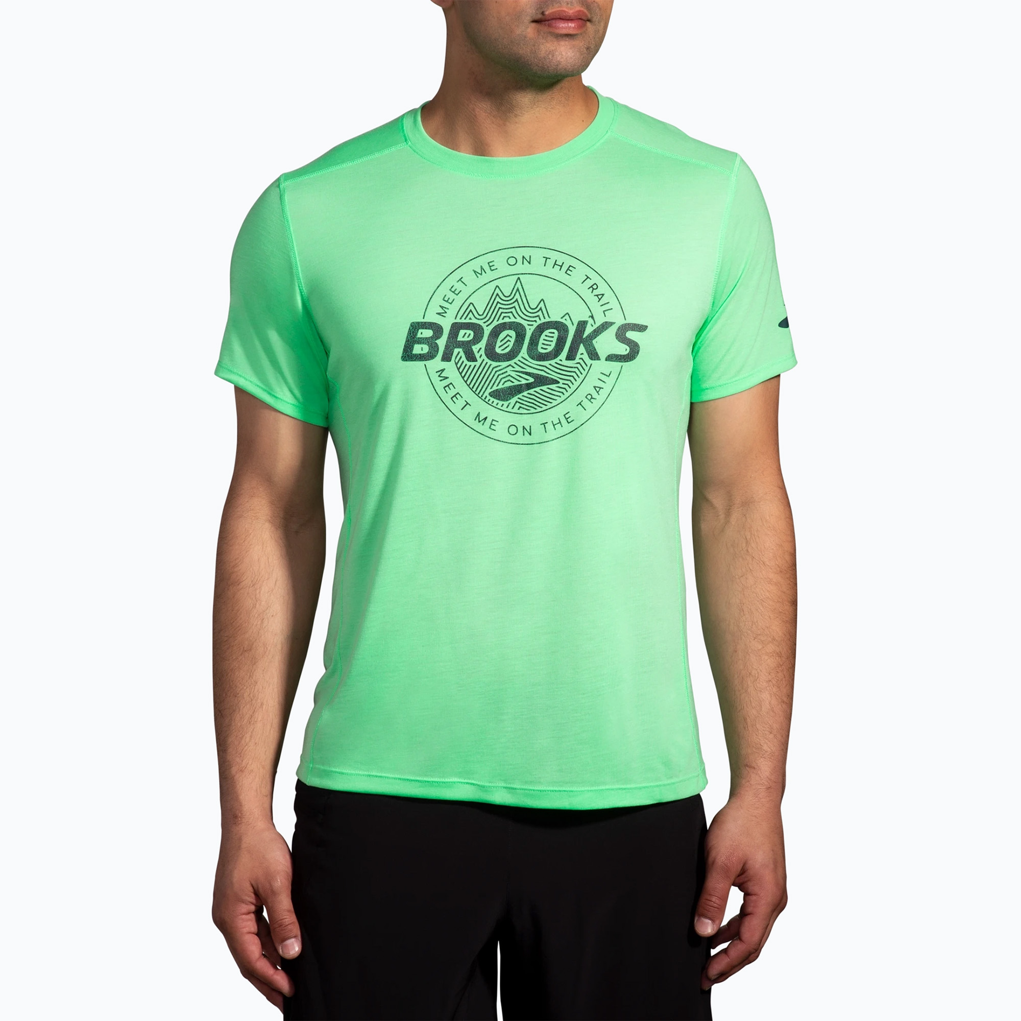 Мъжка тениска Brooks Distance 3.0 hyper green/brooks trail running