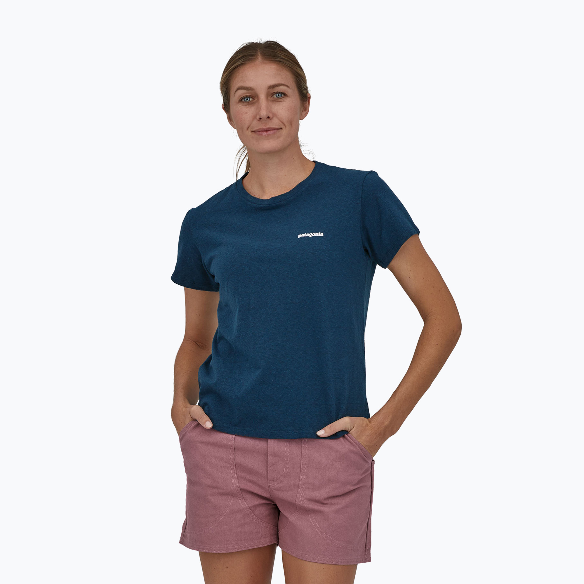 Дамска тениска за трекинг Patagonia P-6 Logo Responsibili-Tee tidepool blue