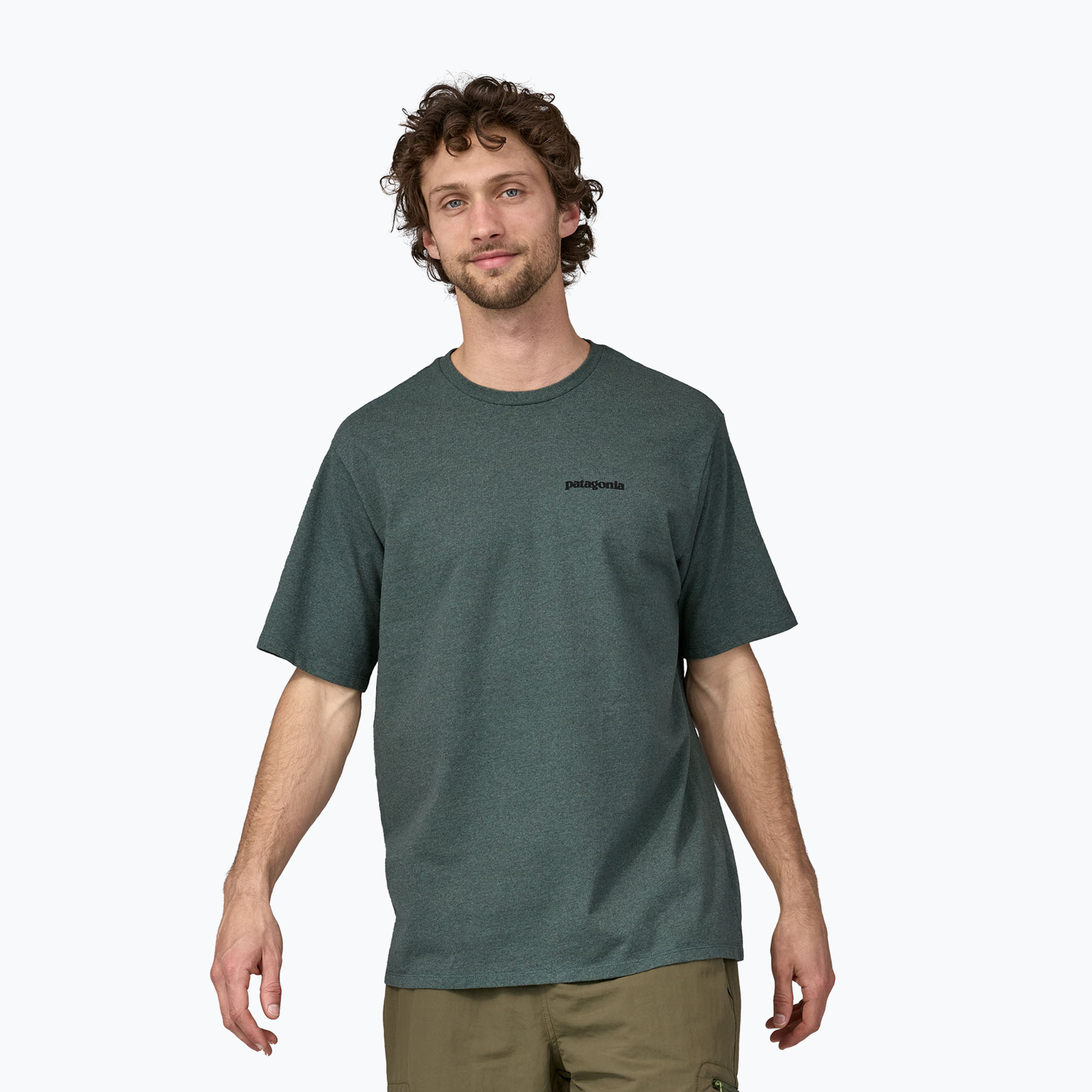 Мъжка риза за трекинг Patagonia P-6 Logo Responsibili-Tee nouveau green