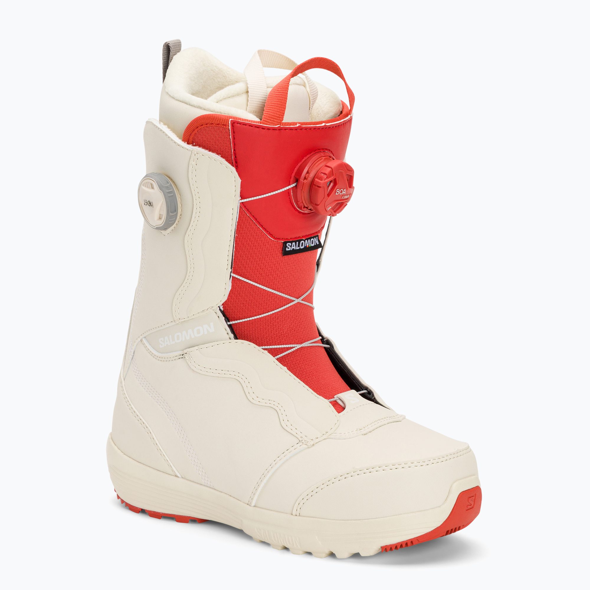 Дамски обувки за сноуборд Salomon Ivy Boa SJ Boa bleached sand/almond milk/aurora red