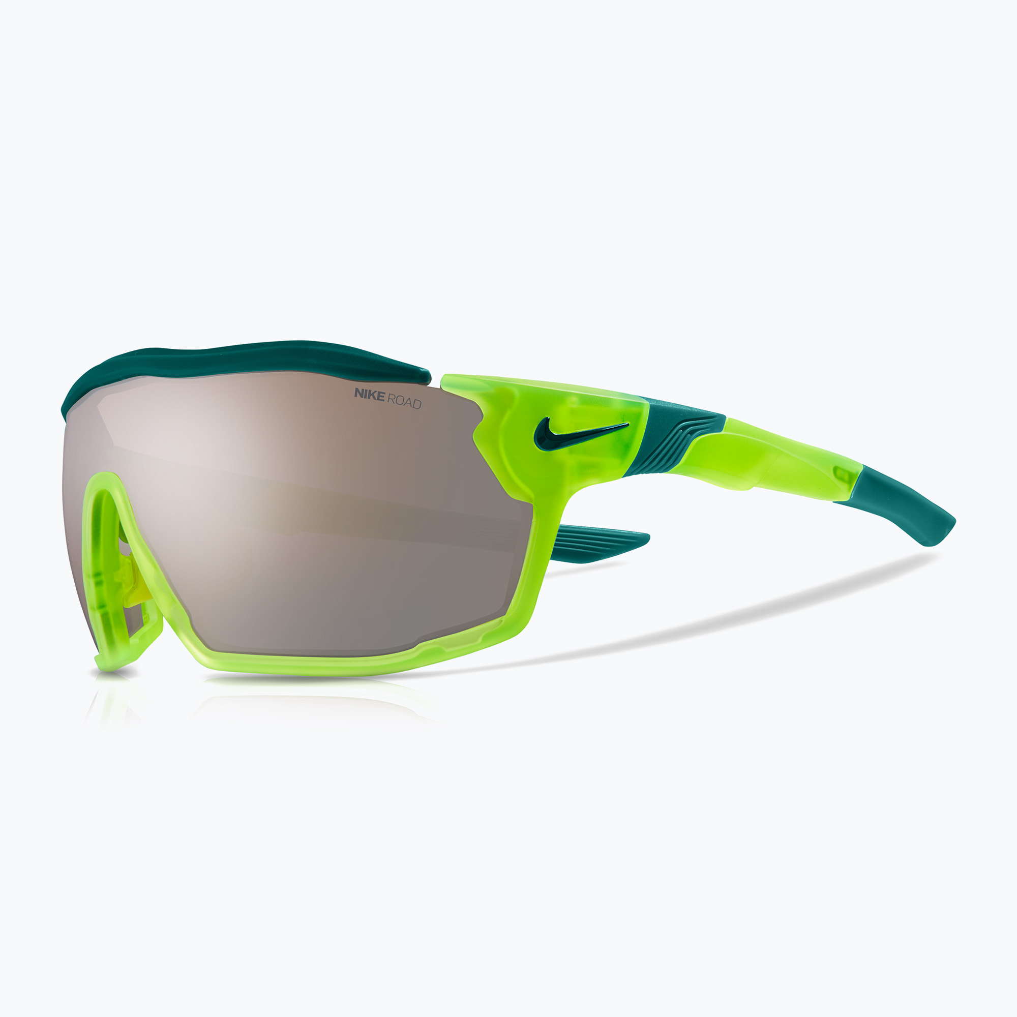 Слънчеви очила Nike Show X Rush, матови, цвят волт/хром с огледало