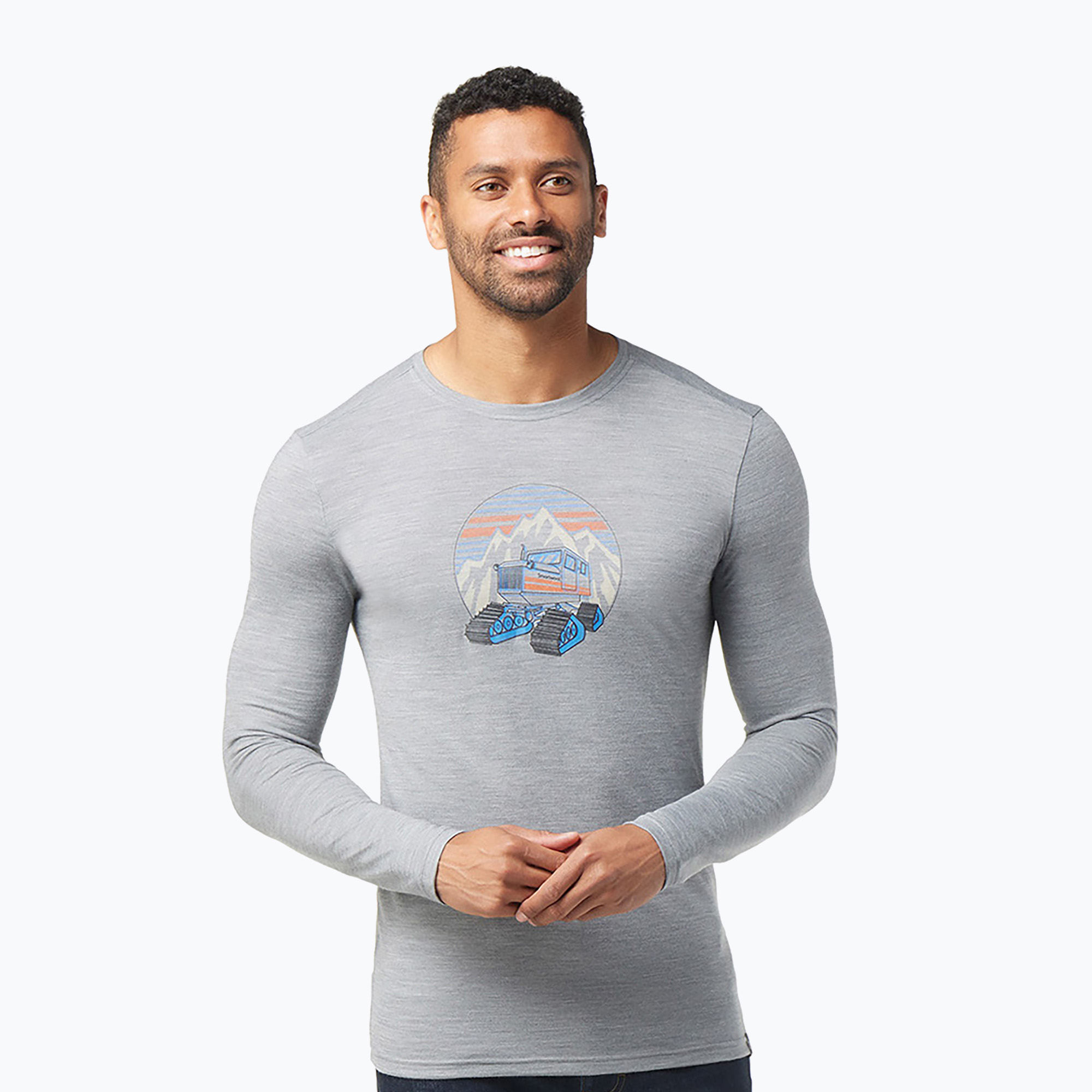 Мъжка тениска Smartwool Snowcat Trek Graphic Tee light grey 16683 trekking t-shirt