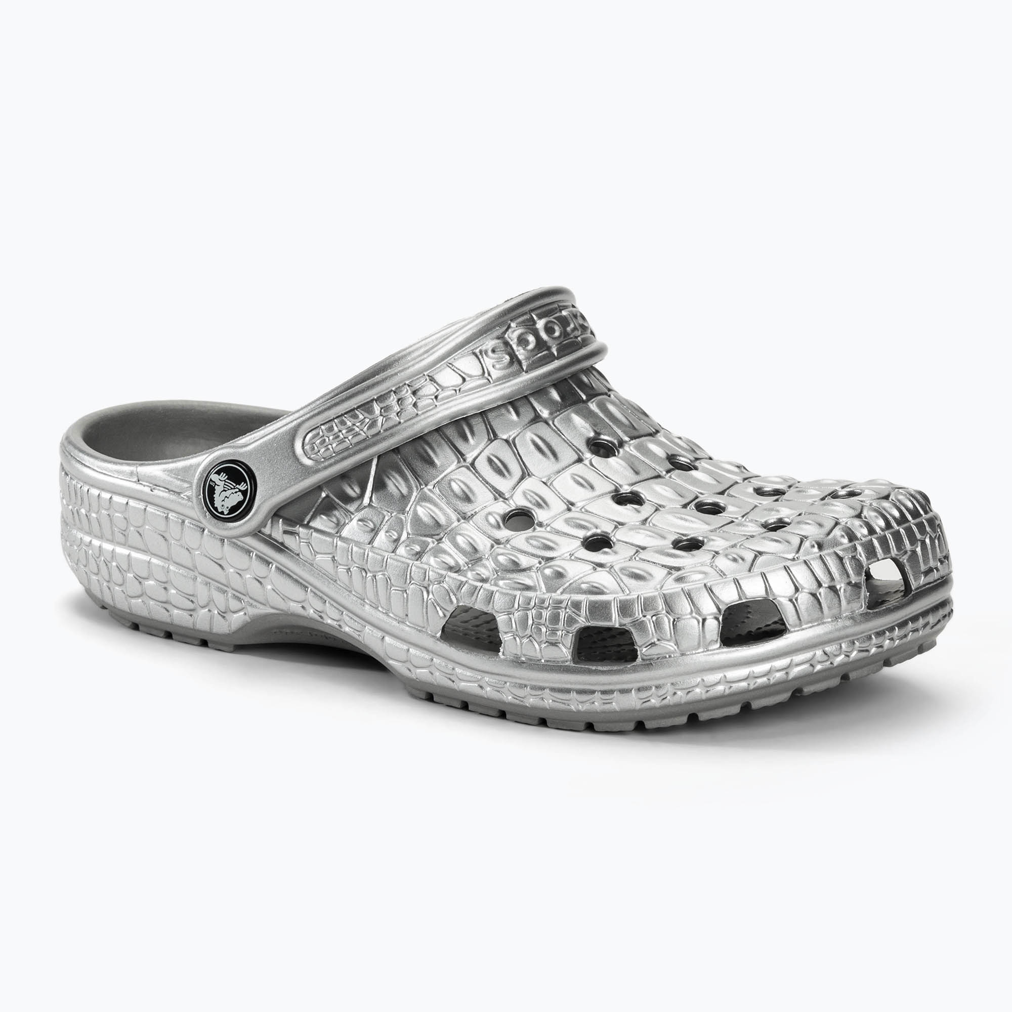 Джапанки Crocs Classic Metallic Crocskin silver