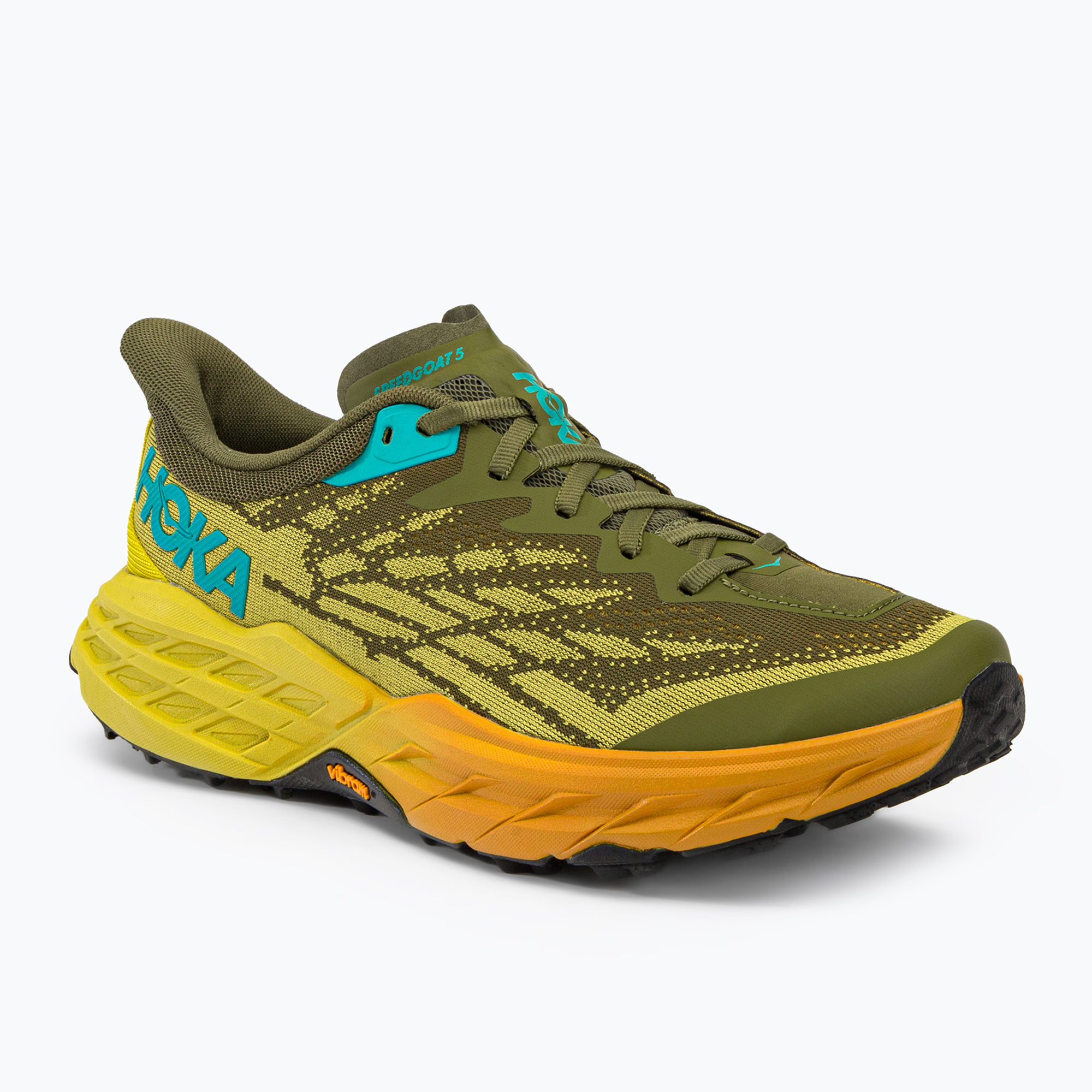 Мъжки обувки за бягане HOKA Speedgoat 5 зеленожълти 1123157-APFR