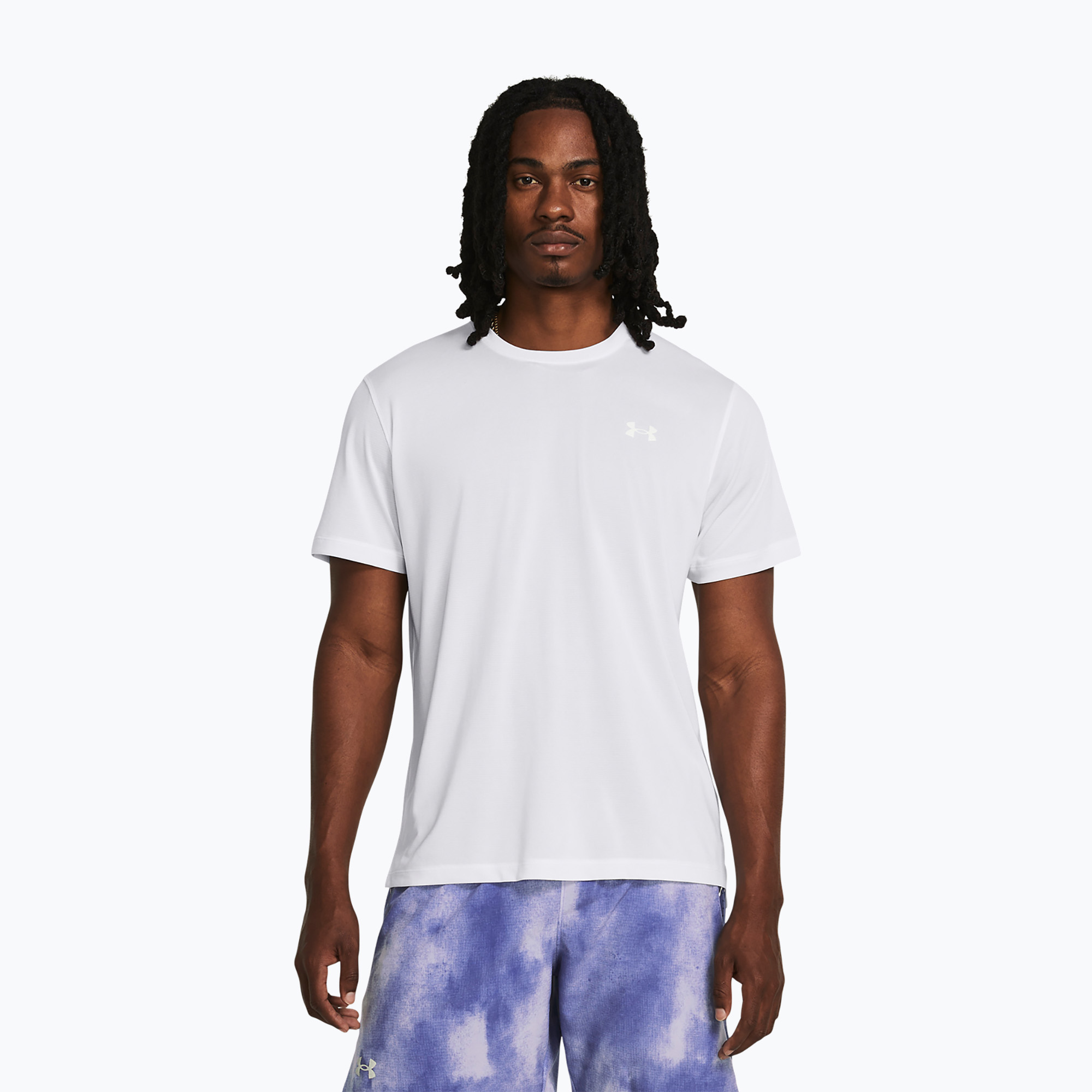 Мъжка тениска за бягане Under Armour Streaker бяла/отразителна