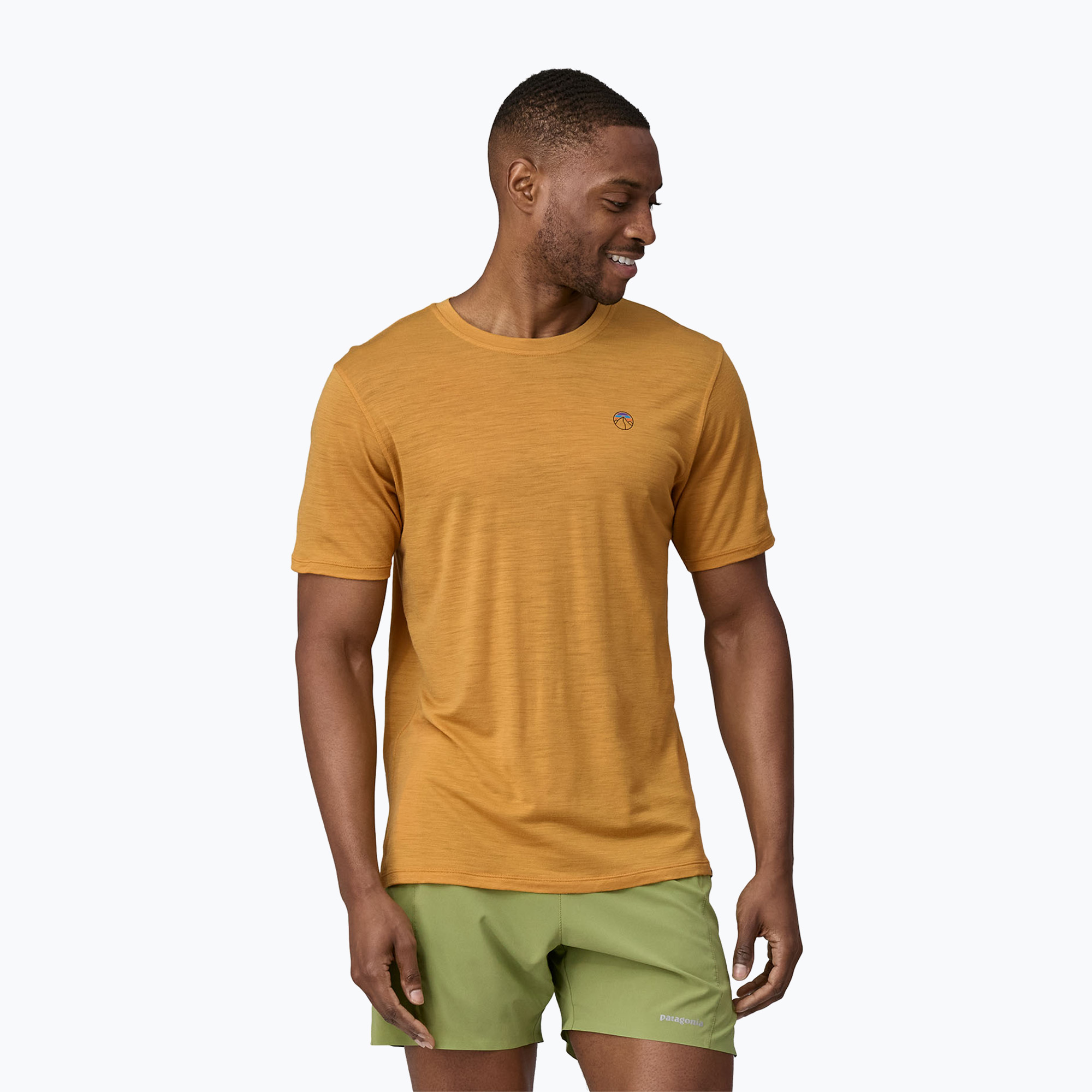 Мъжка риза Patagonia Cap Cool Merino Blend Graphic Shirt fizt roy icon/pufferfish gold