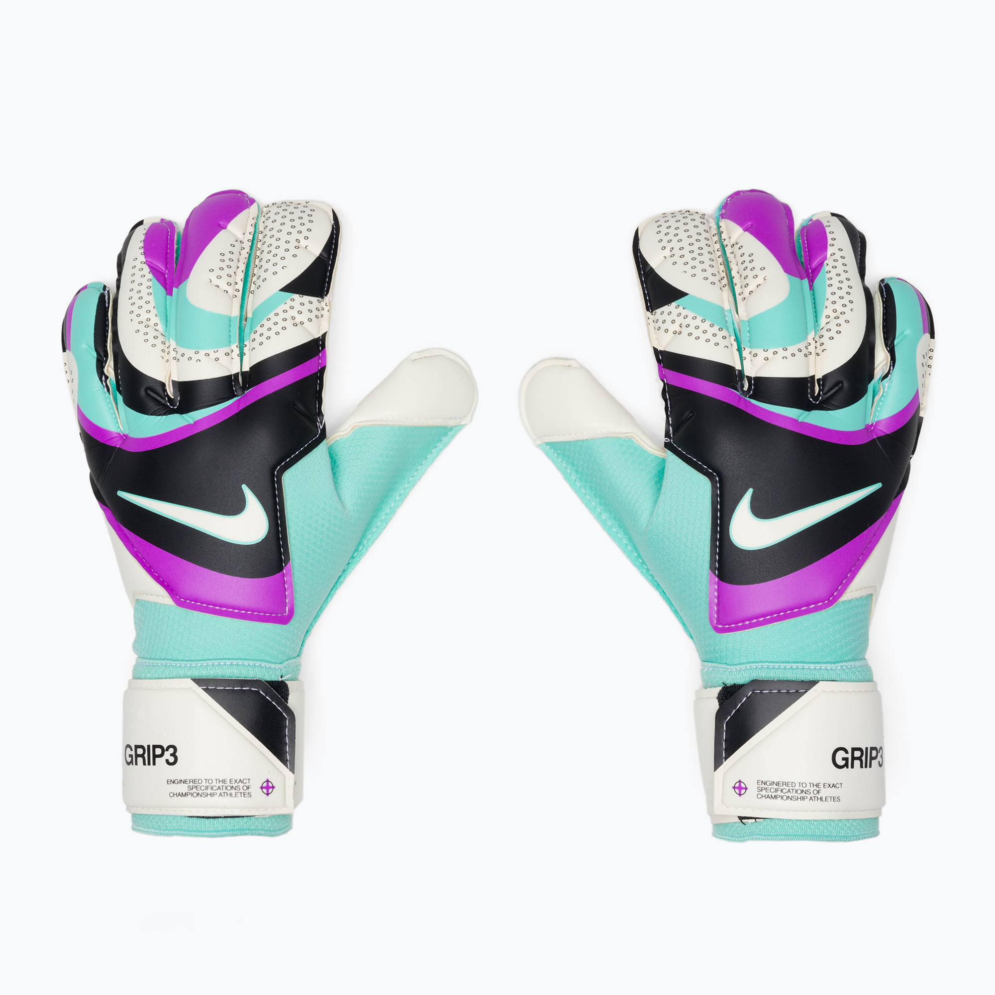 Вратарска ръкавица Nike Grip 3 черна/хипер тюркоазена/бяла