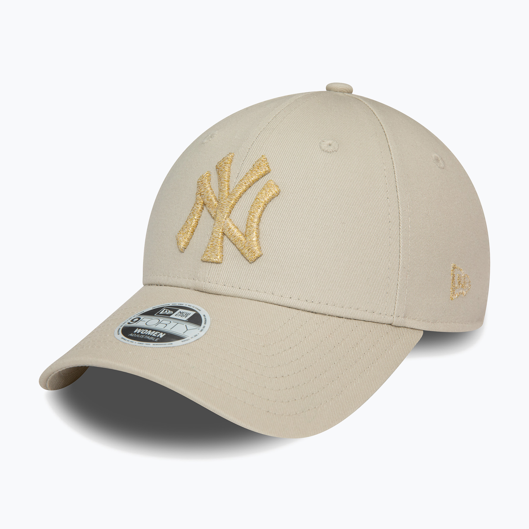 Дамска бейзболна шапка New Era Metallic Logo 9Forty New York Yankees светло бежова